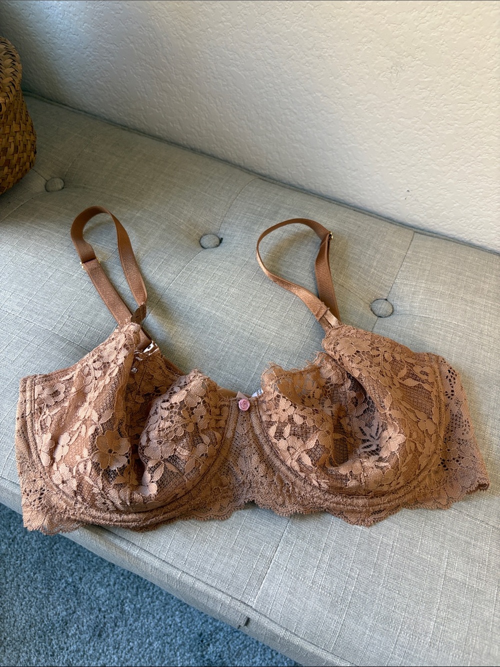 Victoria's Secret Lace Dream angels push up without padding bra in Brown 36DD